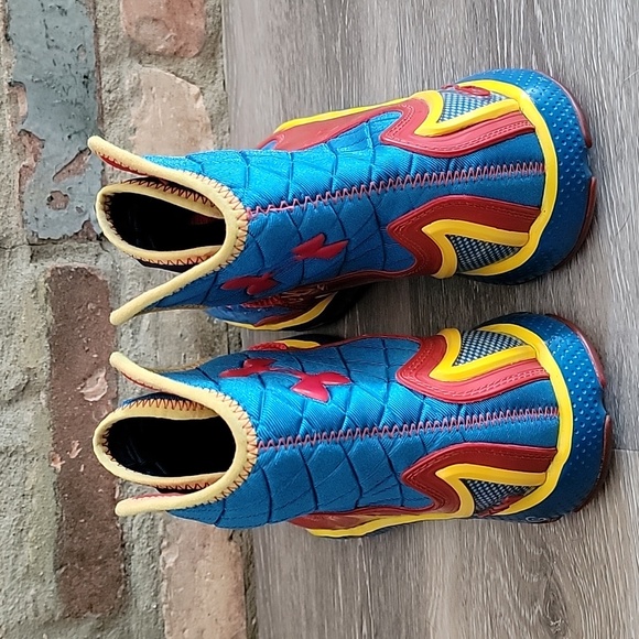 Under Armour Mens CN1  Superman Highlight Trainer Shoe Red Blue Yellow Sz 10.5 - Picture 8 of 12